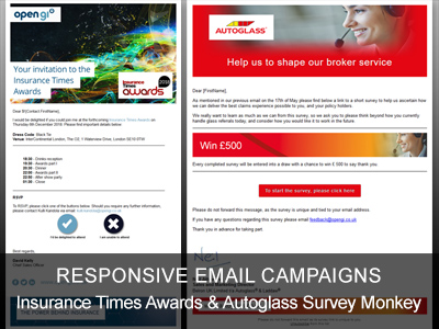Survey Monkey - Branded for Autoglass & Email campaign Insurance Times Awards