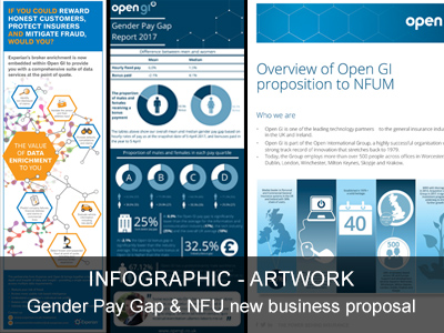 Infographic - Advert Experian, Gender Pay Gap Report & Sales Proposal NFU